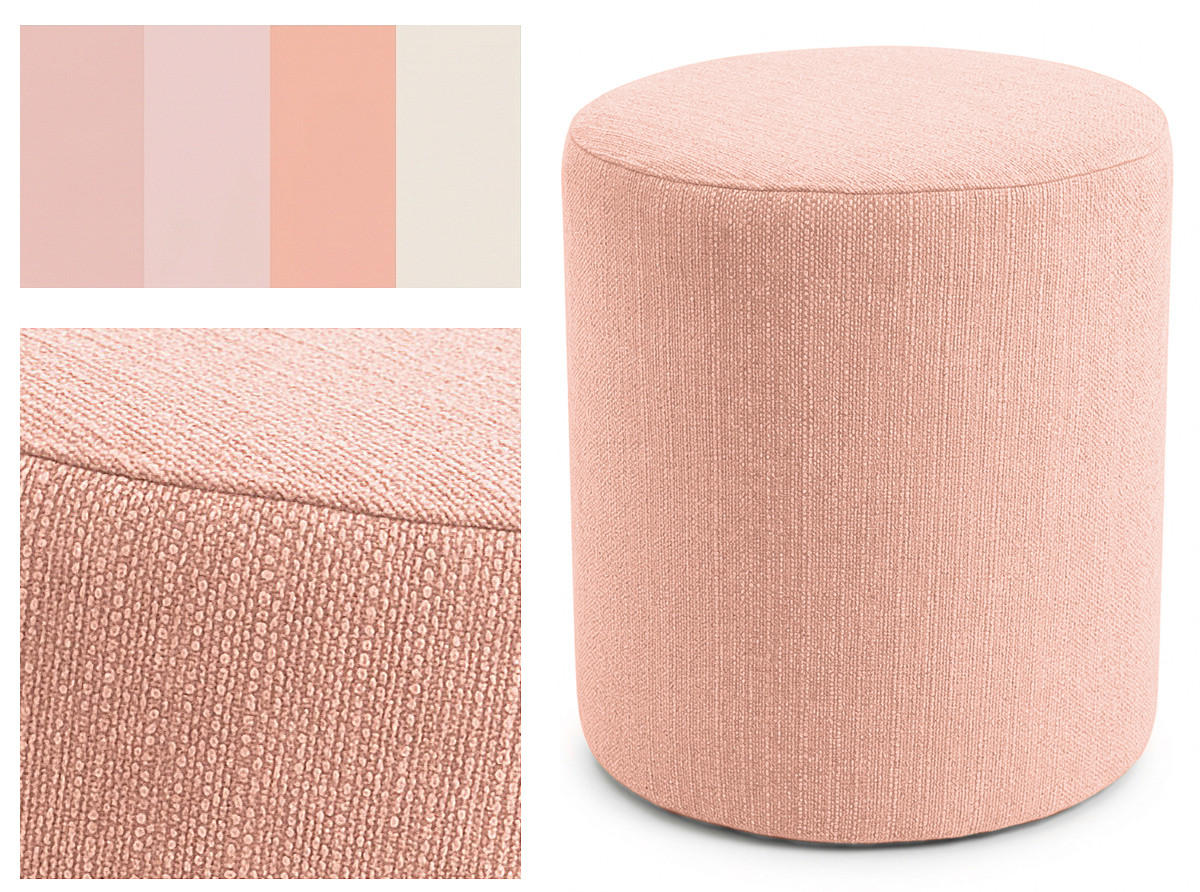 HOCKER M22 Flamingo 41/45/41 cm rund - Altrosa, Holzwerkstoff (41/45/41cm) - Livojo