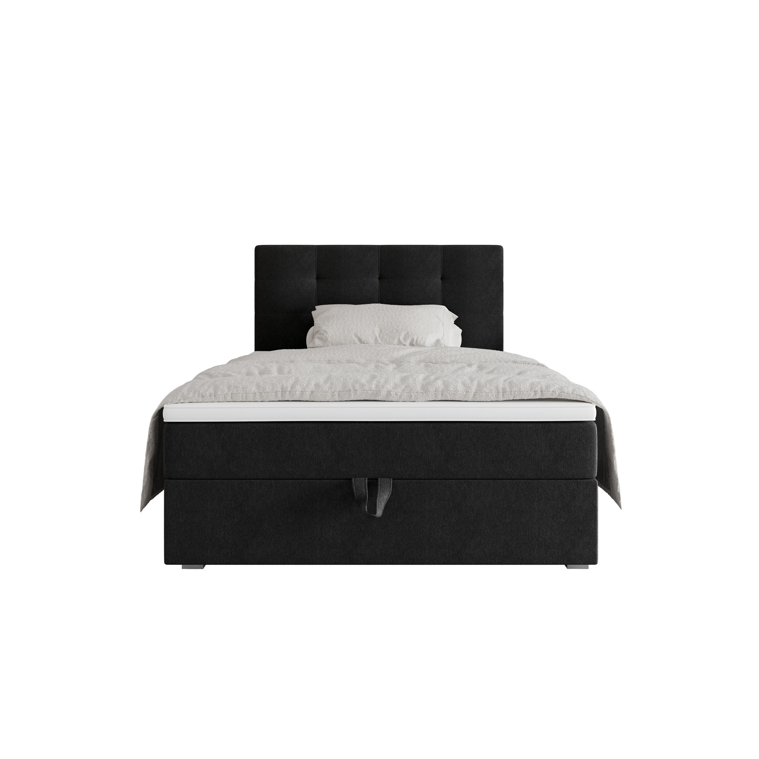 BOXBETT FADO 2 90x200, mit Matratze H3 und Topper, Cosmic 100 - Schwarz, Holz/Kunststoff (90/200cm) - Bedante