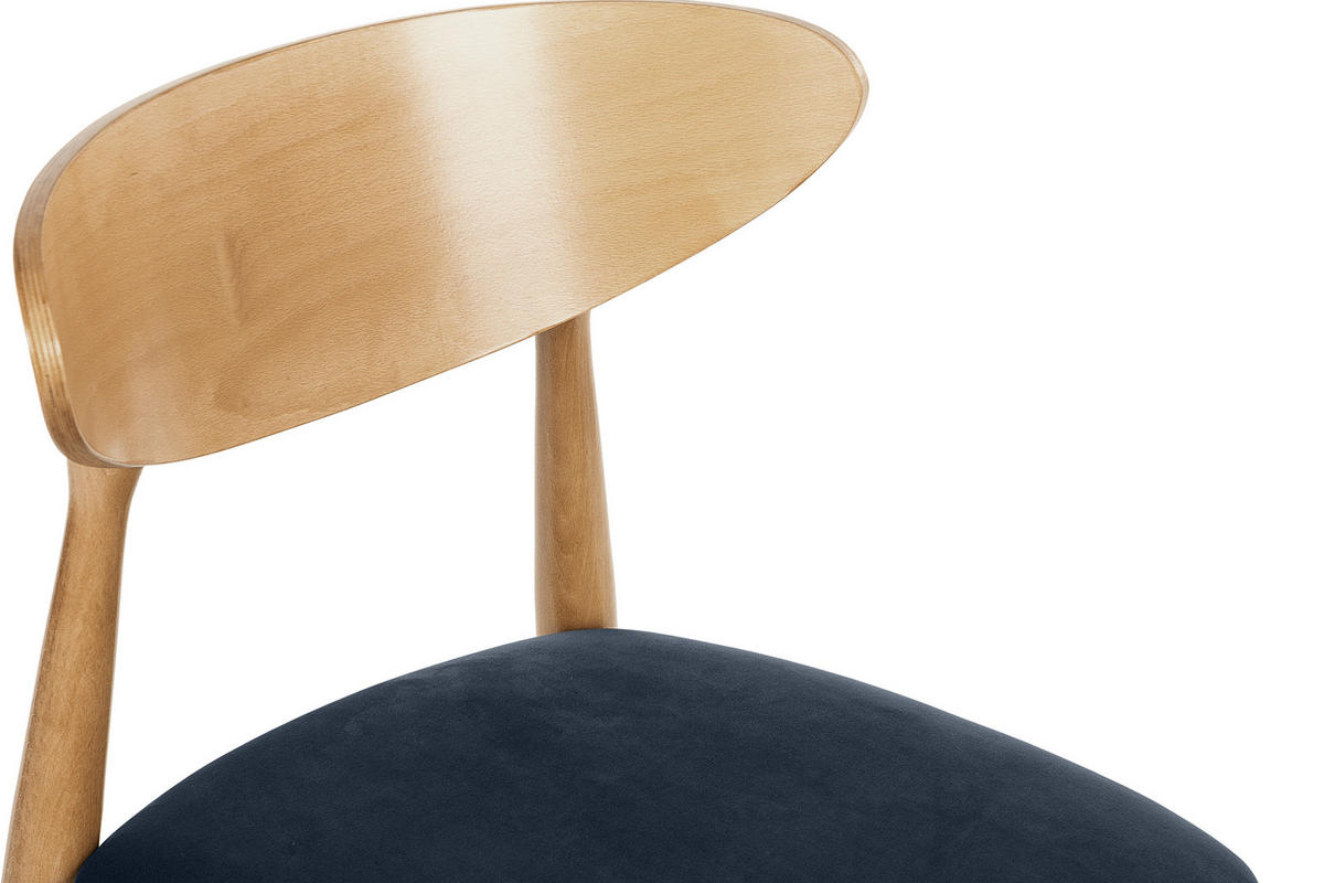 ESSZIMMERSTÜHLE RABI (2er-Set), marineblau / Eiche hell - Blau/Eichefarben, Holz/Buchenholz (47/79/45cm) - KONSIMO®