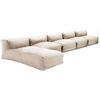 GARTENSOFA mit 5 Sitzplätzen, Sandfarbe - Beige, Textil - Oviala