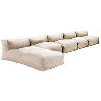 GARTENSOFA mit 5 Sitzplätzen, Sandfarbe - Beige, Textil - Oviala