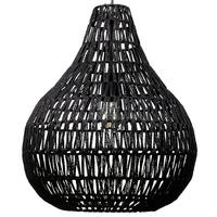 HÄNGELEUCHTE Molopo 40/40/167 cm - Schwarz, Papier (40/40/167cm) - Beliani