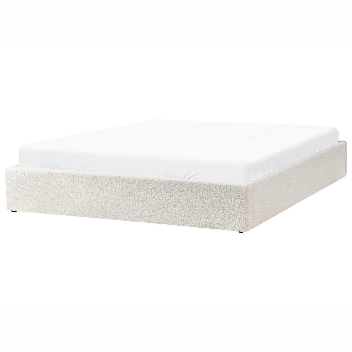 BETT mit Stauraum 180/200 cm Cremeweiß Dinan - Weiß, Textil (180/200cm) - Beliani