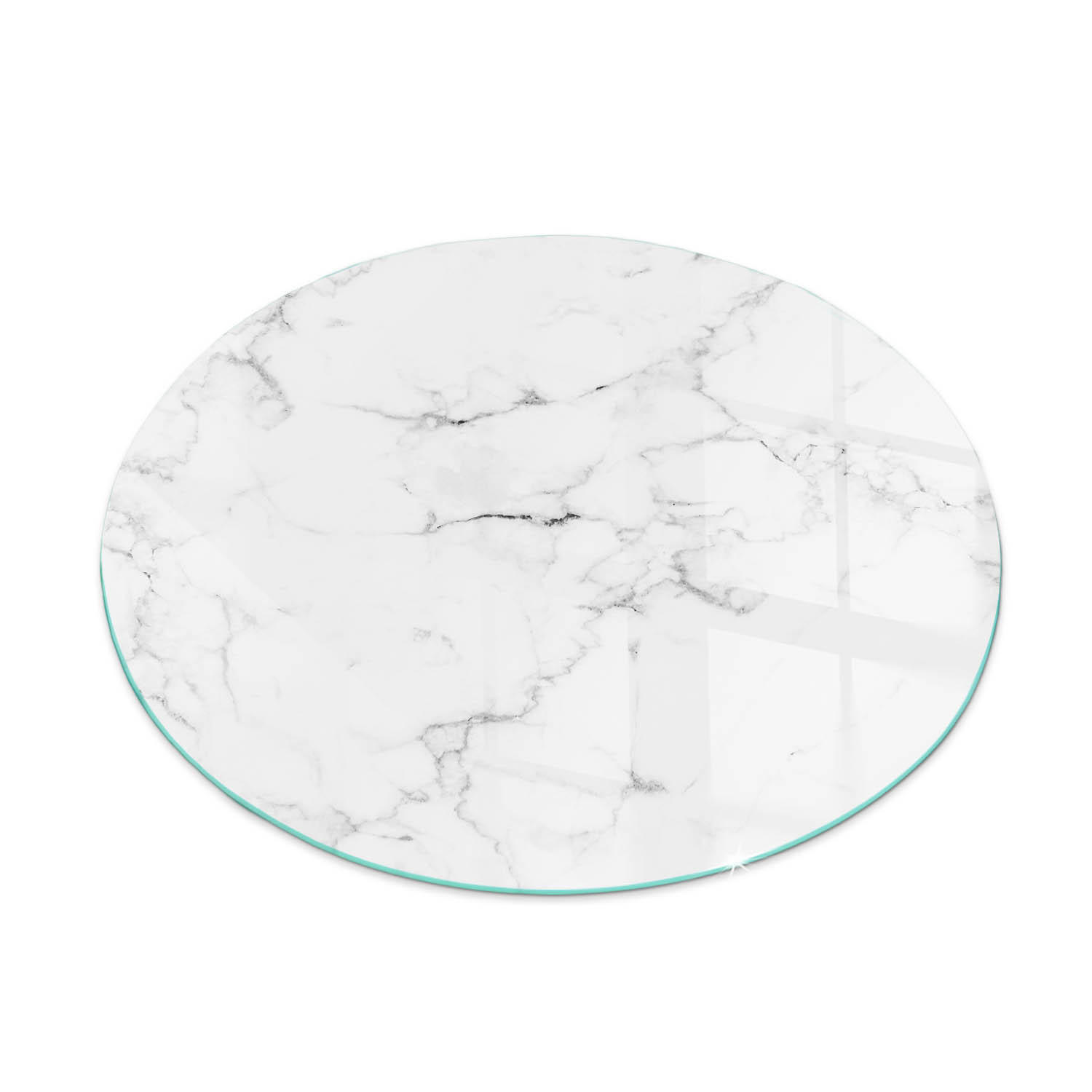 GLASPLATTE für Kamin Ø 50 cm Weiß - Weiß, Glas (50/50/0.4cm) - ArtPrintCave