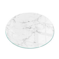 GLASPLATTE für Kamin Ø 50 cm Weiß - Weiß, Glas (50/50/0.4cm) - ArtPrintCave