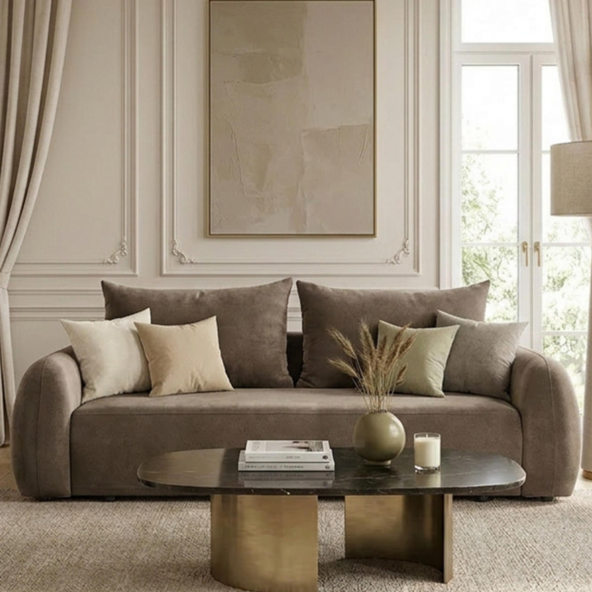 SOFA MUNDUK mit Schlaffunktion, Beige - Beige, Textil (250/98/100cm) - Fedve