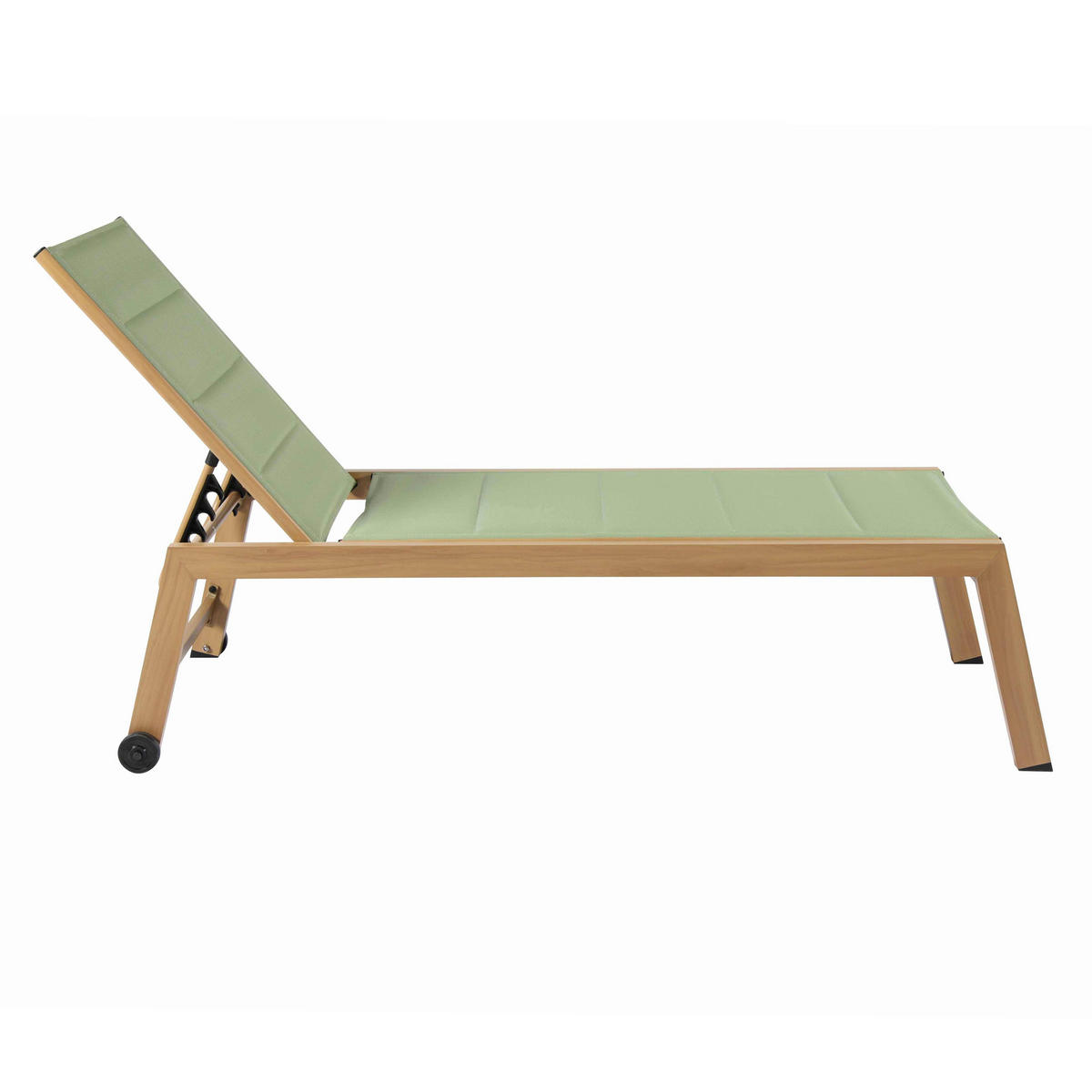 SONNENLIEGE 2-tlg., Salbeigrünen - Grün, Metall (169/102/65cm) - Oviala