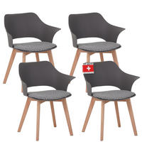 ESSZIMMERSTUHL AALBORG 4er-Set - Grau, Kunststoff (64/76/57cm) - Albatros