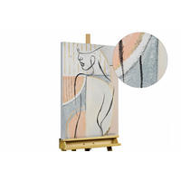 ACRYLBILD HANDGEMALT 50/75 cm - Beige/Schwarz, Holz/Textil (1/75cm) - KUNSTLOFT