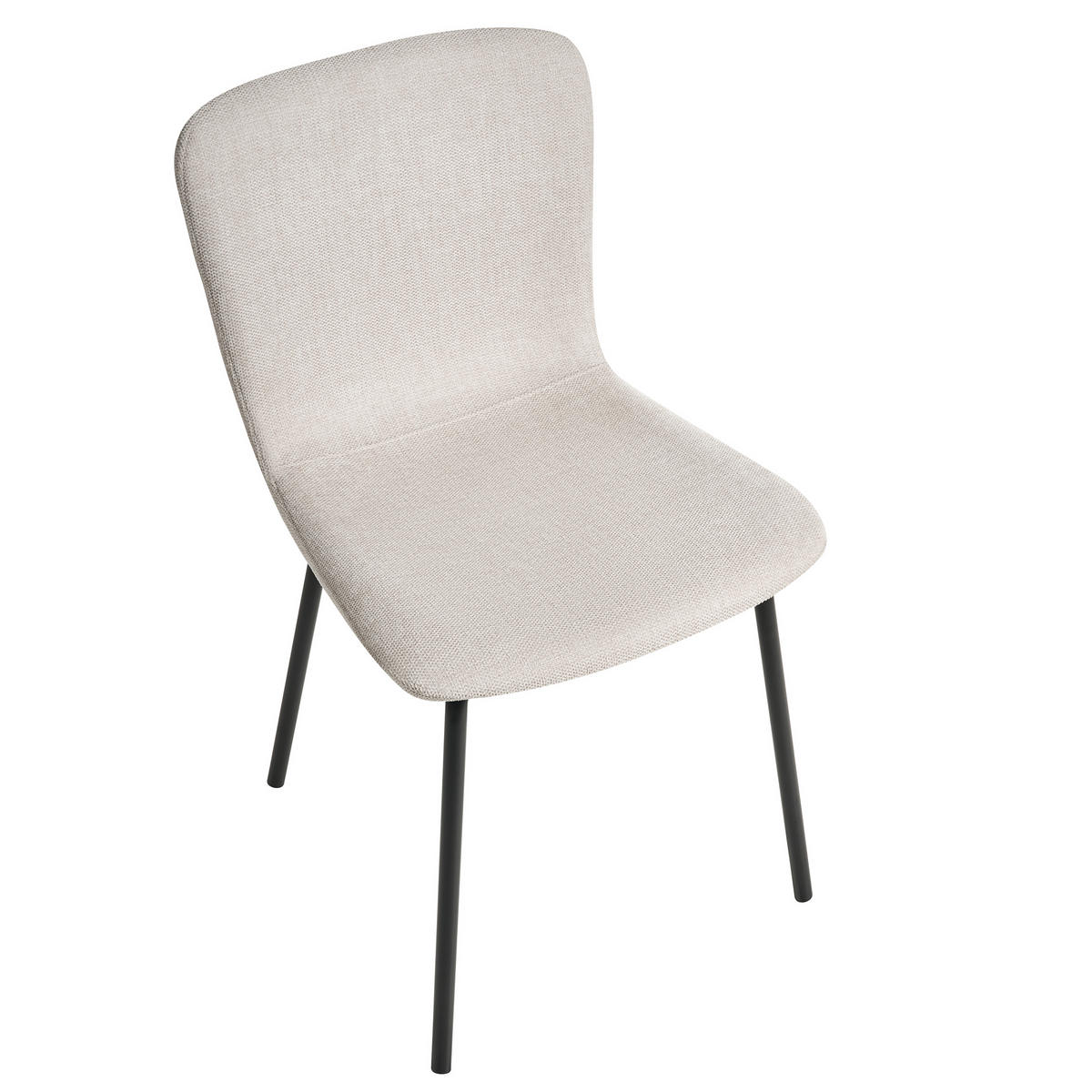 ESSZIMMERSTUHL 4er-Set Hellbeige Caldwell - Weiß, Textil (45/80/46cm) - Beliani