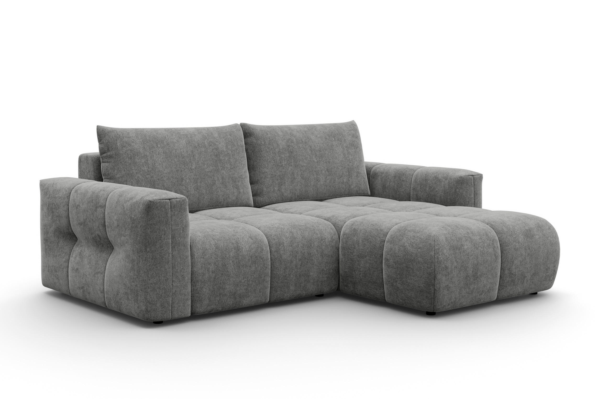 ECKSOFA VERONA 3-Sitzer rechts, Grau - Schwarz/Grau, Holz/Textil (224/173cm) - Courtois Laville