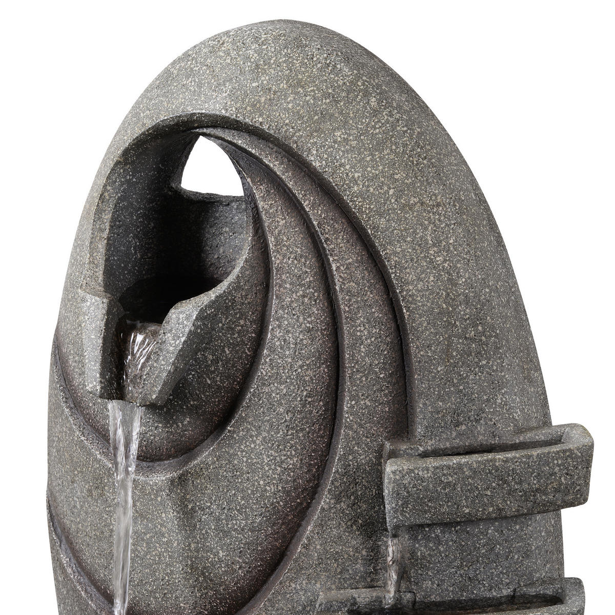 GARTENBRUNNEN oval grau - Grau, Kunststoff (40/25/80cm) - Teamson Home