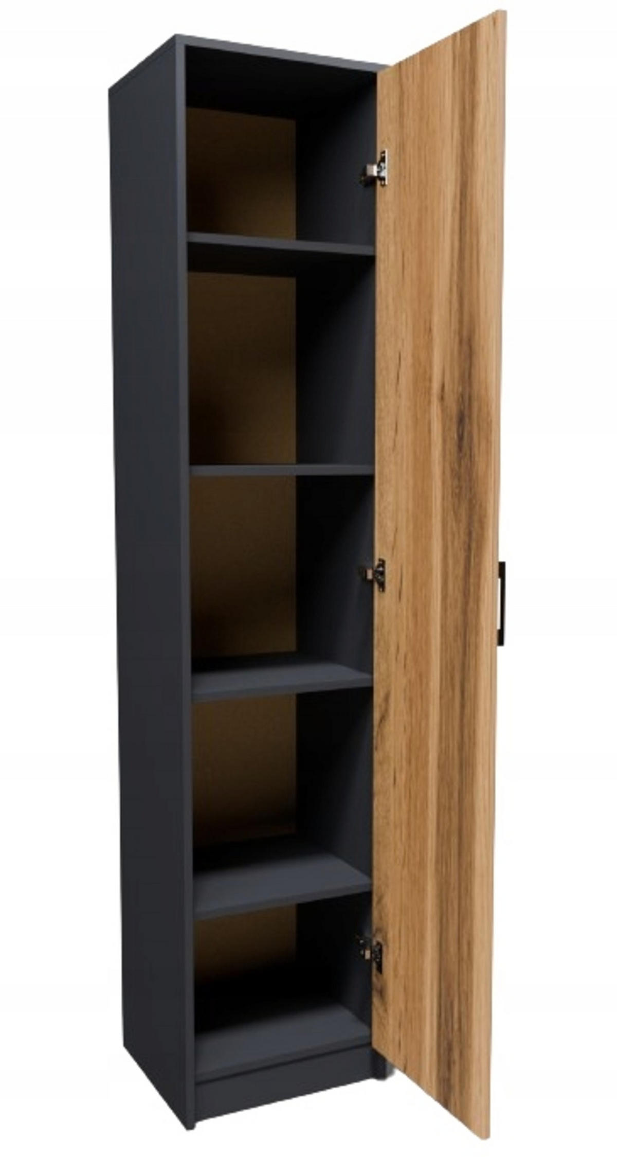 BÜCHERREGAL R8 Anthrazit-Wotan Eiche 39/35/180 cm - Anthrazit/Eiche Wotan, Holzwerkstoff (39/180/35cm) - Matkam Möbel