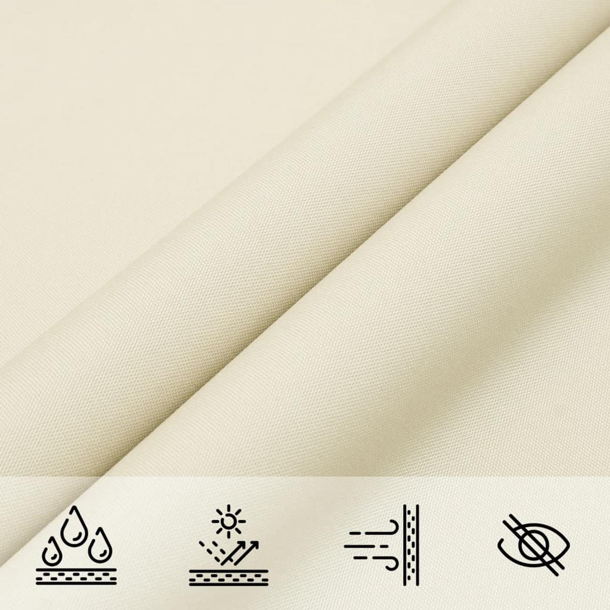 SONNENSEGEL Oxford-Gewebe Rechteckig 5/7 M Creme - Creme, Textil (500/700cm) - vidaXL