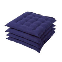 STUHLKISSEN 4er-Set dunkelblau 40/40/6,5 cm - Dunkelblau, Textil (40/40/6.5cm) - Homescapes