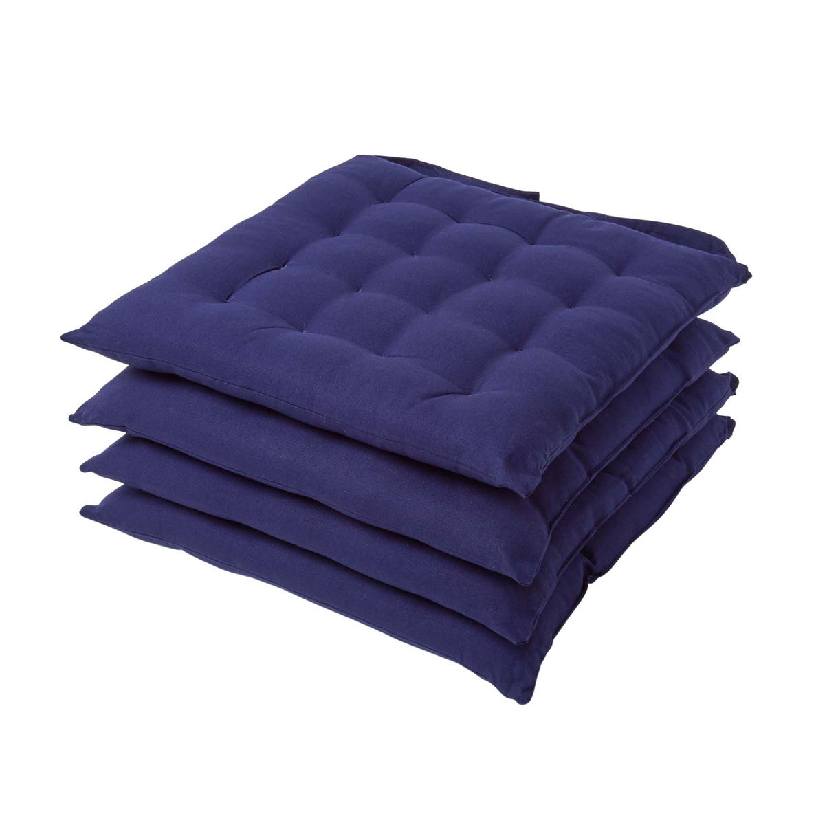 STUHLKISSEN 4er-Set dunkelblau 40/40/6,5 cm - Dunkelblau, Textil (40/40/6.5cm) - Homescapes