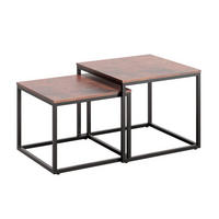 COUCHTISCH 2ER Set quadratisch Eiche dunkel - Braun, Holzwerkstoff (50/50/43cm) - Home Collective