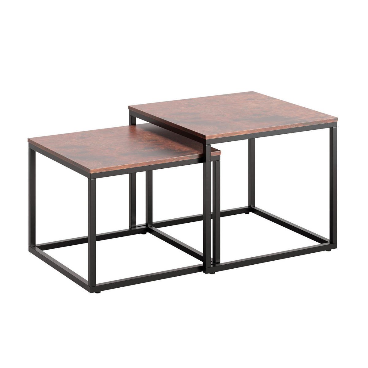COUCHTISCH 2ER Set quadratisch Eiche dunkel - Braun, Holzwerkstoff (50/50/43cm) - Home Collective