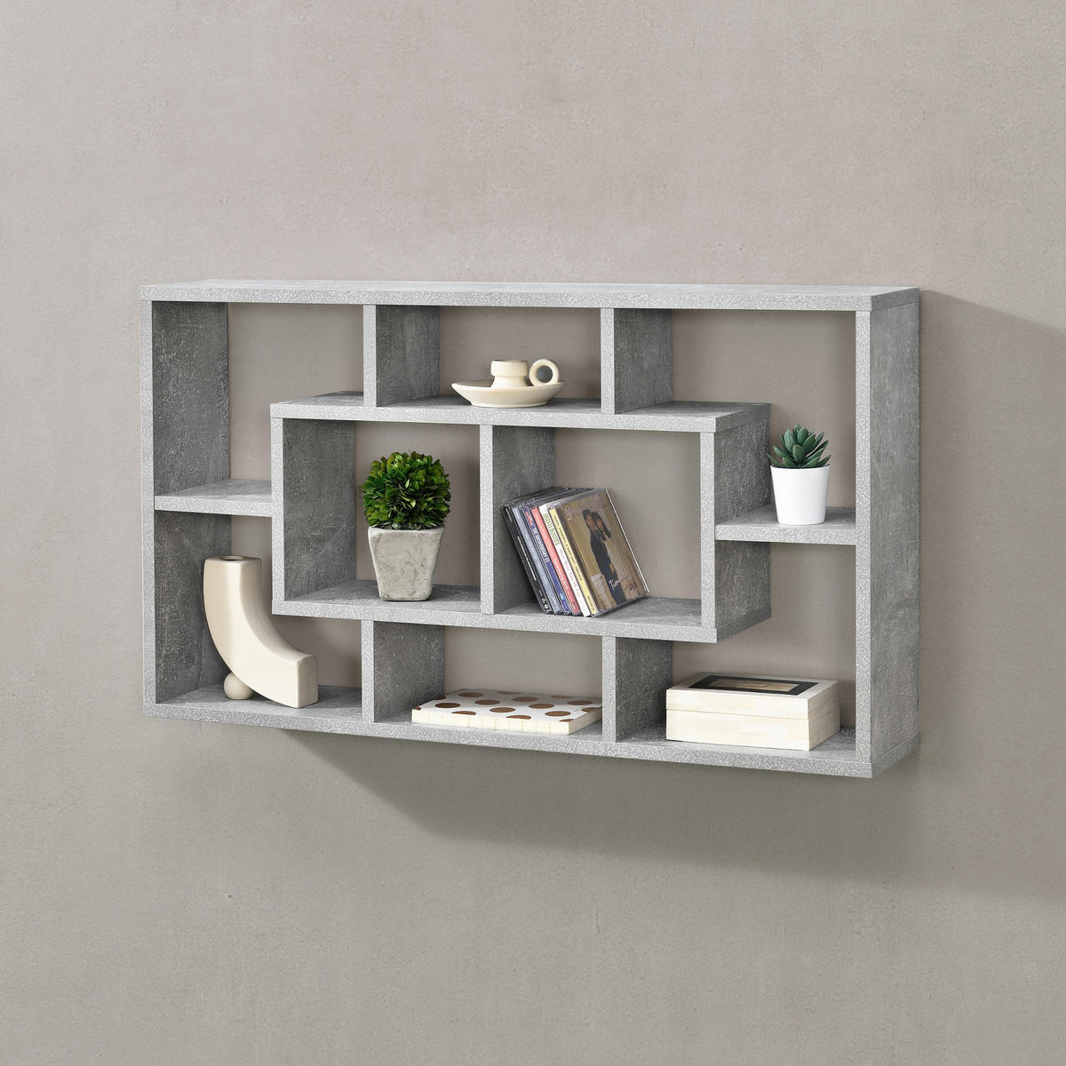 WANDREGAL Saputit - Grau, Holzwerkstoff (85/48/16cm) - [en.casa]