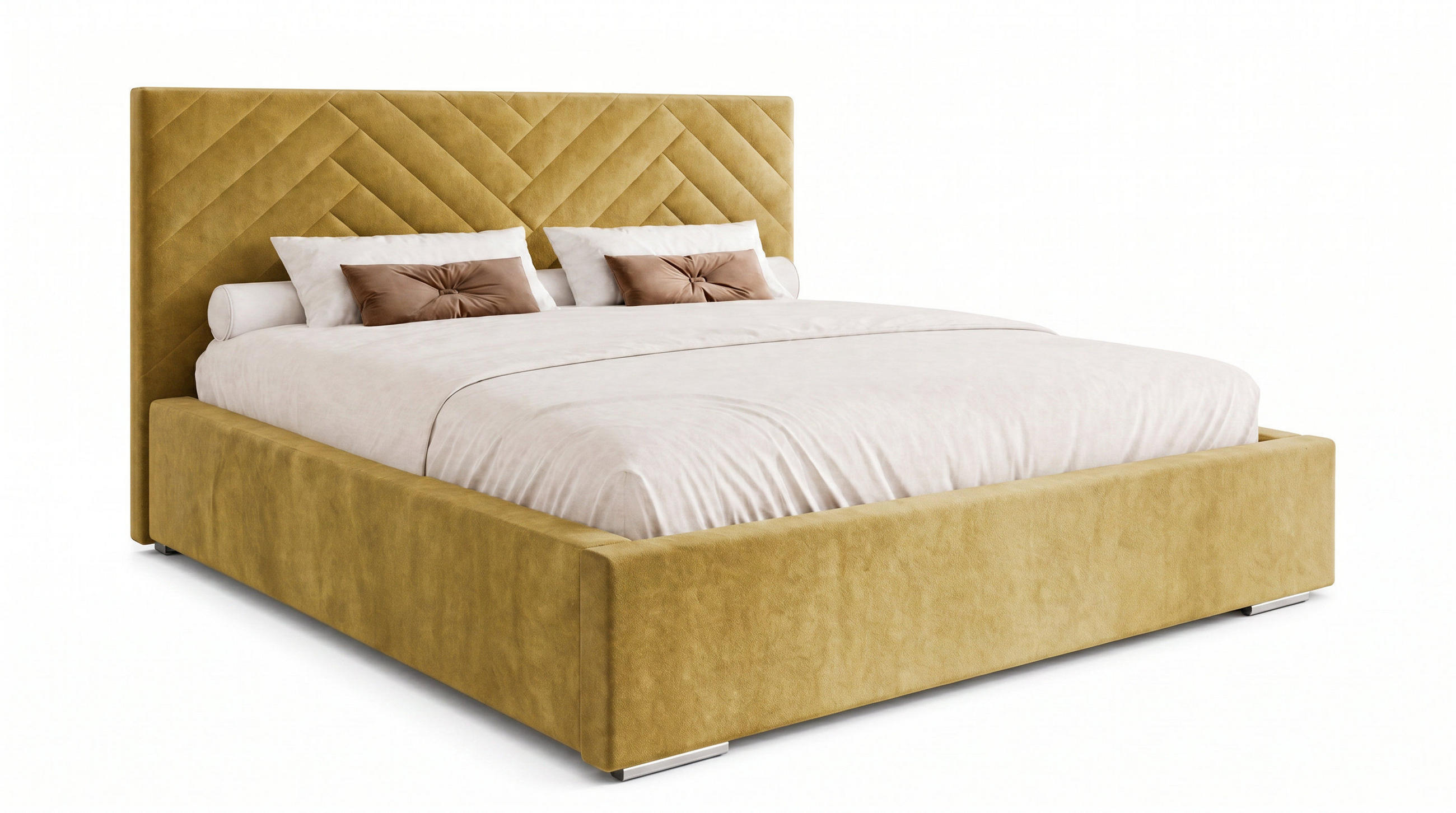 POLSTERBETT 180x200 cm AURA, Doppelbett mit Bettkasten und Lattenrost aus Holz, Velourstoff: Beige - Beige, Holz/Textil (180/200cm) - Marpur