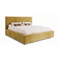 POLSTERBETT 120x200 cm AURA, Doppelbett mit Bettkasten und Lattenrost aus Holz, Velourstoff: Beige - Beige, Holz/Textil (120/200cm) - Marpur