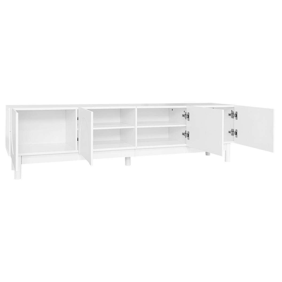 TV-SCHRANK mit 4 Türen 169 x 34 x 45,5 cm Weiß - Weiß, Holzwerkstoff (35/45.5/169cm) - Beauniv