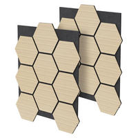 AKUSTIKPANEEL Echtholz 2er Set Eiche Hexagon - Hellbraun, Holzwerkstoff (2.1/81.1/66.6cm) - ML-DESIGN