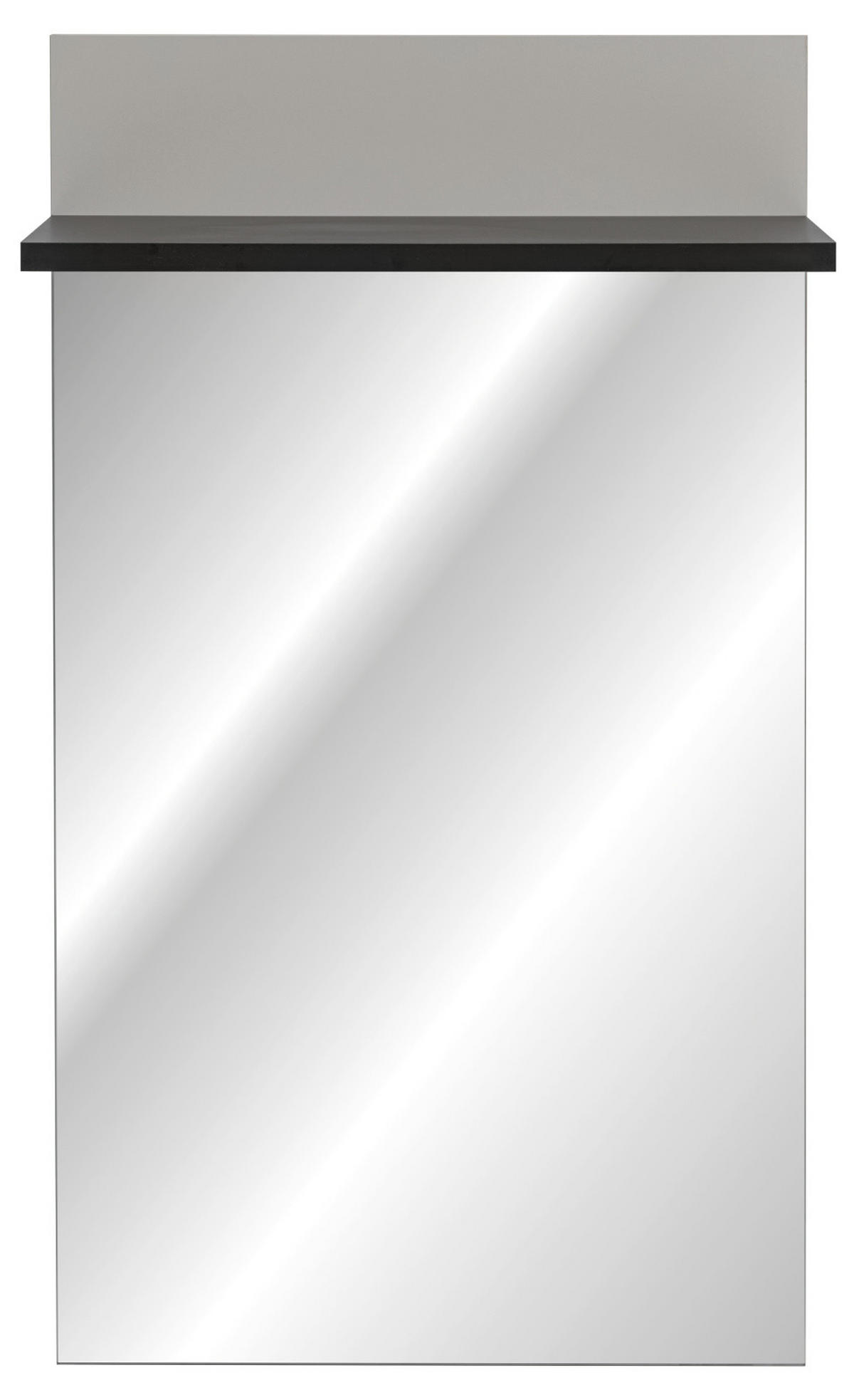GARDEROBENSPIEGEL Kaschmir, schwarz 60 x 107 cm, Flurspiegel mit Ablage - Kaschmir/Schwarz, Glas/Holzwerkstoff (60/107/28cm) - Inn.Furn
