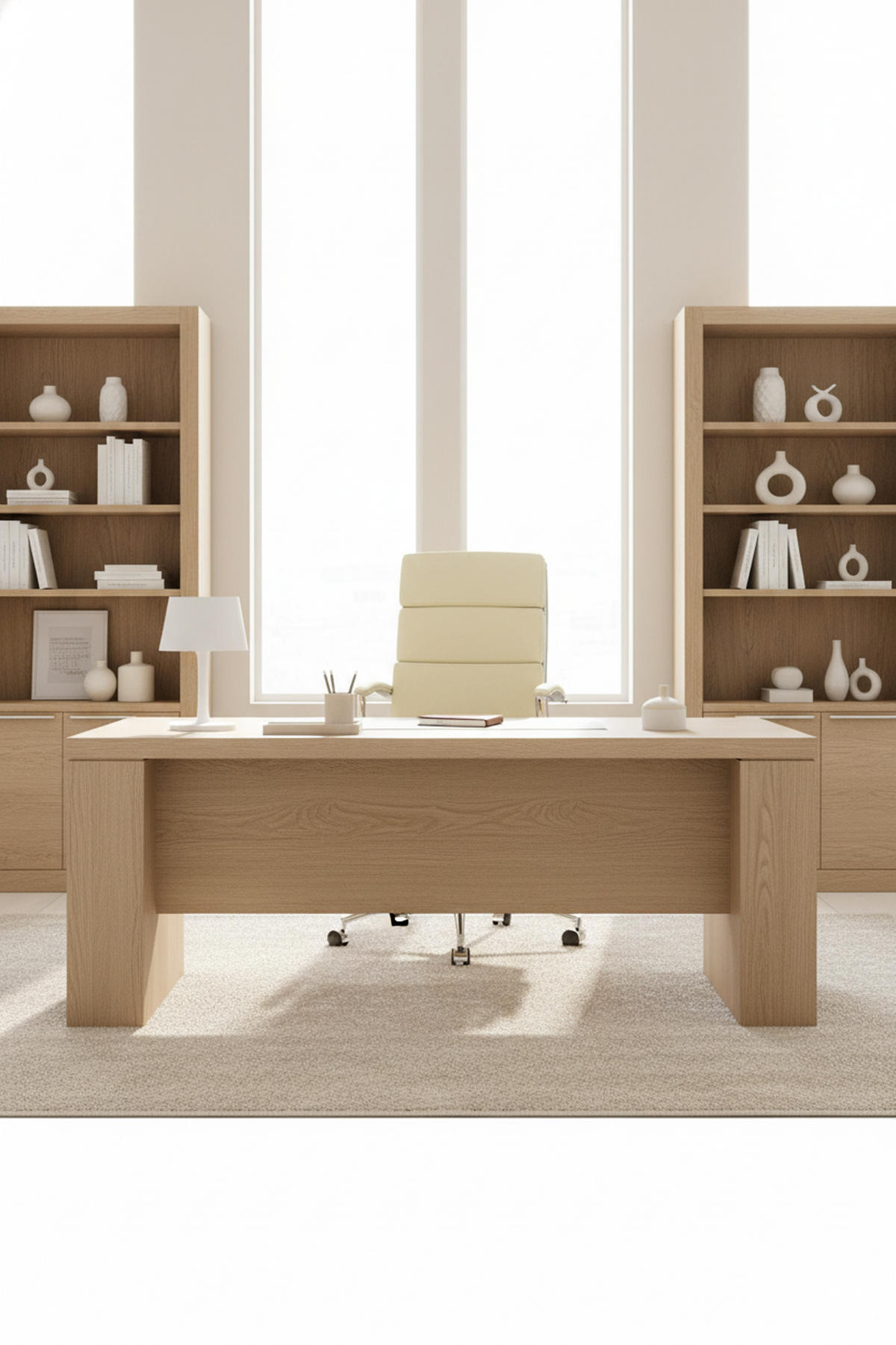 BÜROSTUHL Cyron Kunstleder creme - Chromfarben/Creme, Metall (61/115/65cm) - TPFLiving