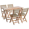 GARTENMÖBEL-SET 4-Sitzer Beige Prossedi - Hellbraun/Beige, Holz (120/75/60cm) - Beliani