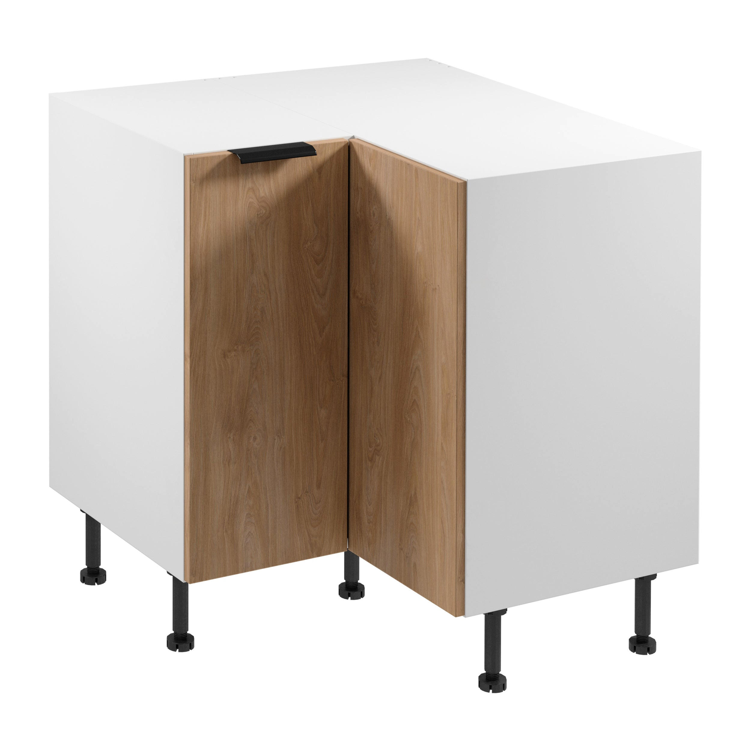 Royal24_Markt Eckunterschrank Sonoma Eiche, Weiß 84x87x84 cm