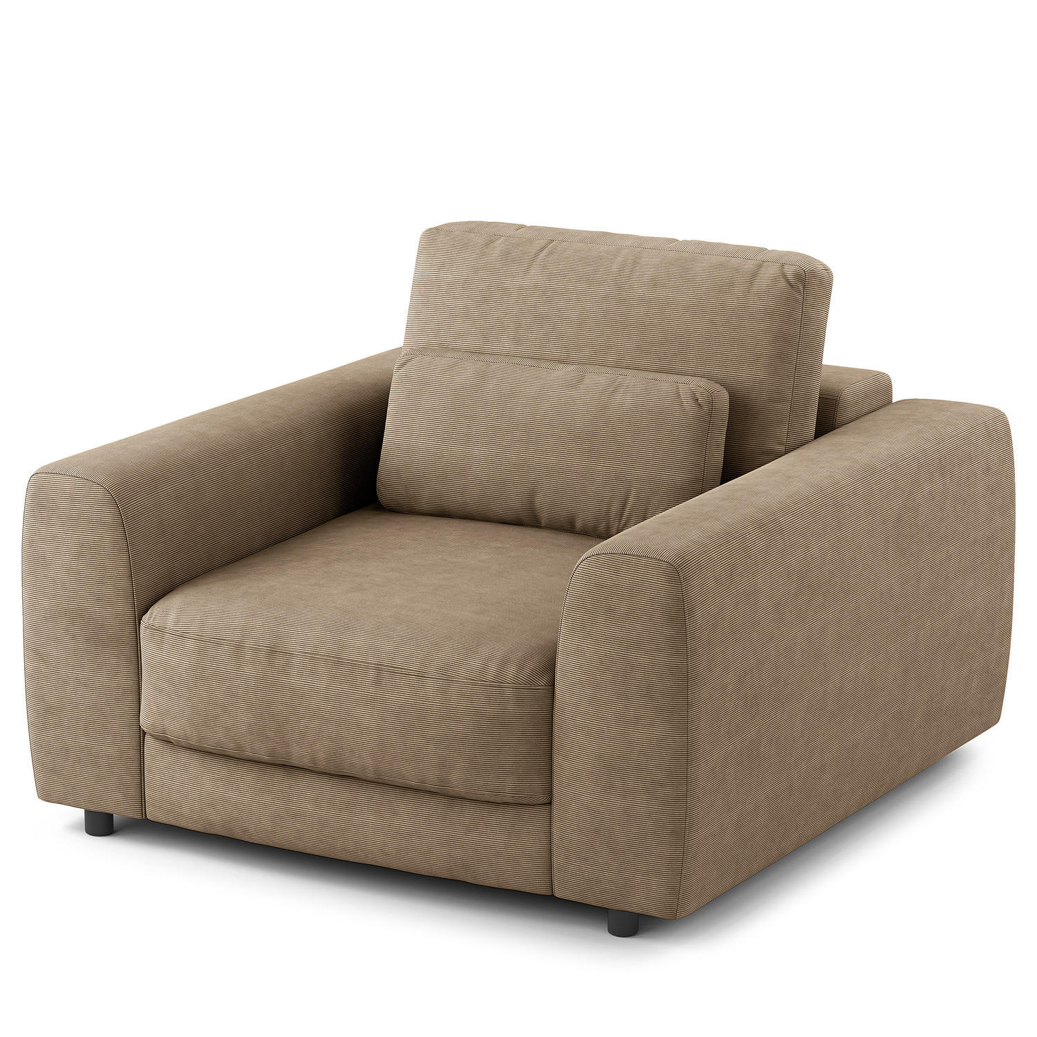 SESSEL - Taupe/Schwarz, Kunststoff/Textil (116/80/117cm) - home24