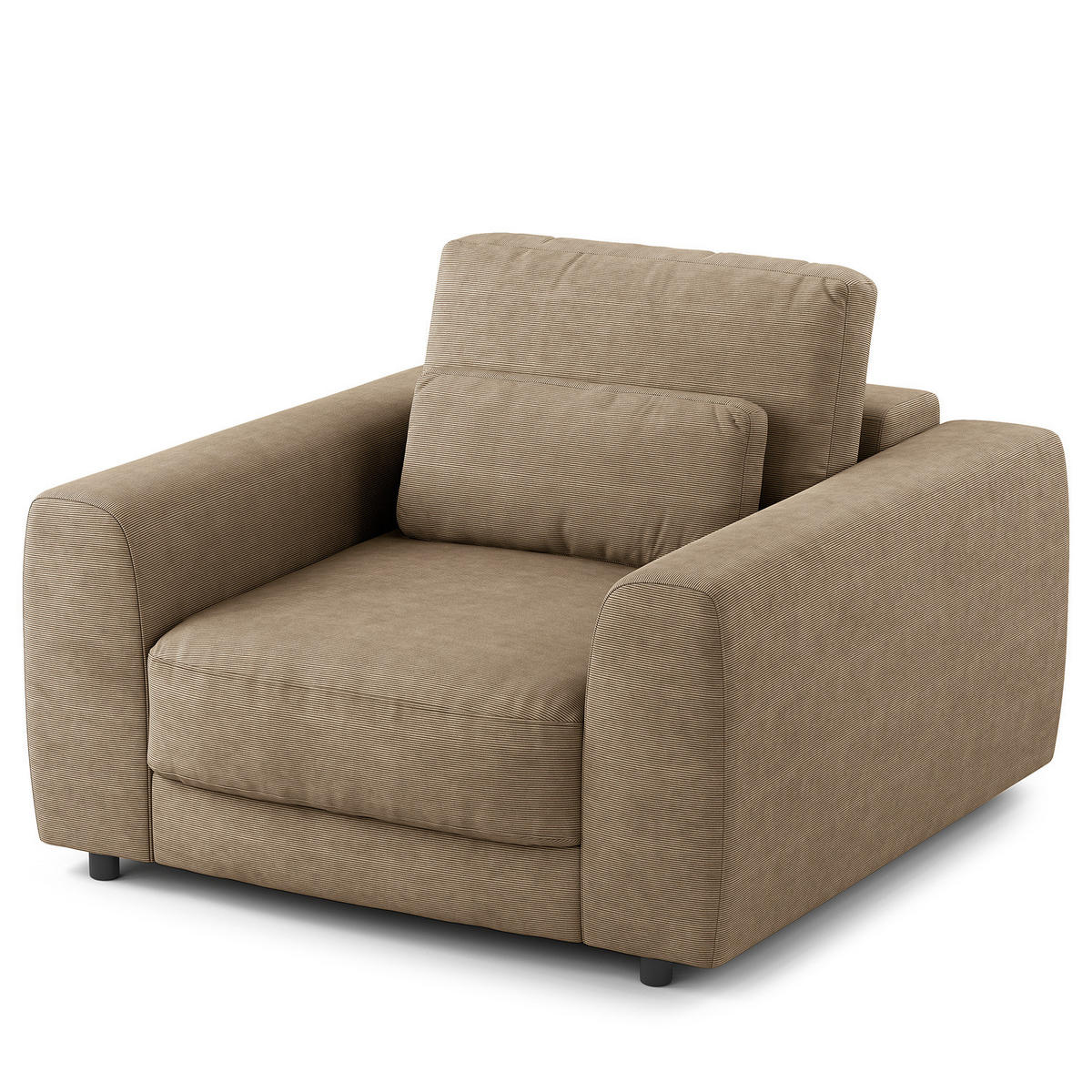 SESSEL - Taupe/Schwarz, Kunststoff/Textil (116/80/117cm) - home24