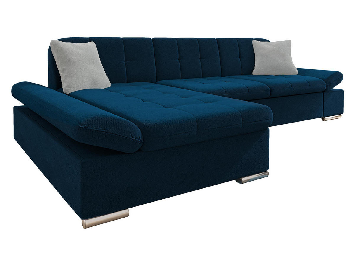 ECKSOFA Malwi, Seite: Links - Dunkelblau, Holz/Textil (278/161cm) - MIRJAN24