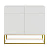 KOMMODE Veldio Weiß mit goldenem Metallgestell 100 cm - Goldfarben/Weiß, Holzwerkstoff/Metall (100/90/38cm) - Selsey