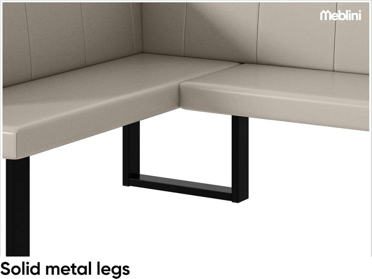 ECKBANK PETER_U - Beige, Leder (128/168cm) - Meblini