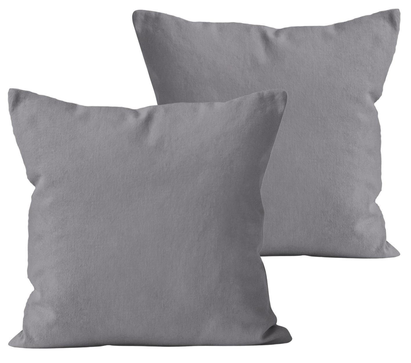 KISSENBEZUG 40x40 cm aus 100% Baumwolle, Kissenhülle Grau Uni - Grau, Textil (40/40cm) - Carpe Sonno
