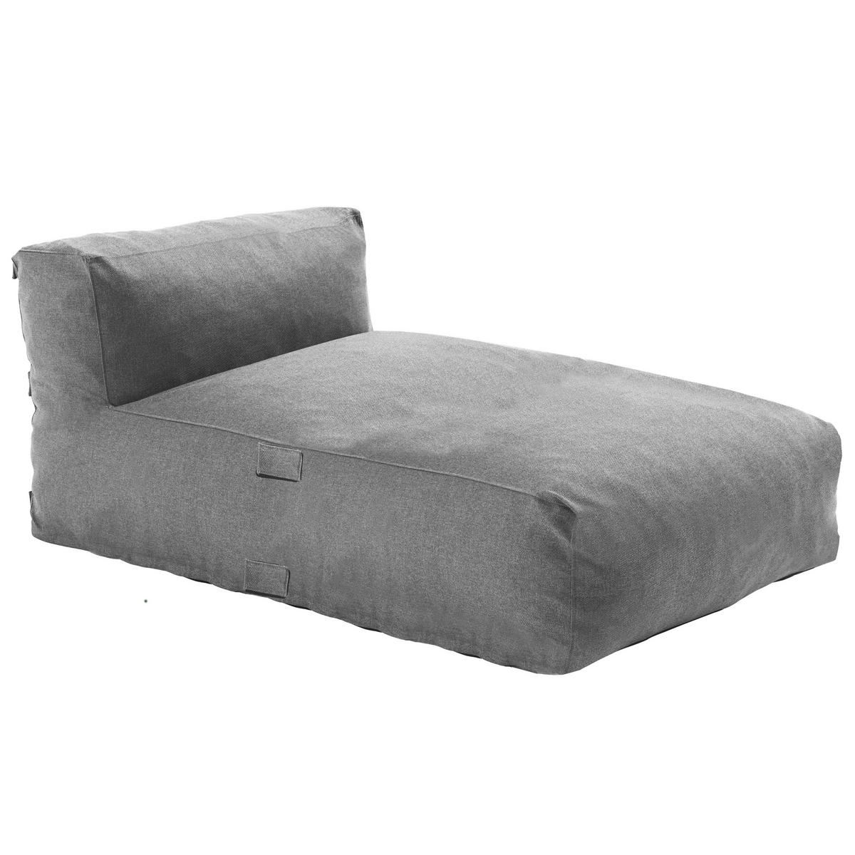 GARTENSOFA mit 2 Sitzplätzen, Grau - Grau, Textil - Oviala