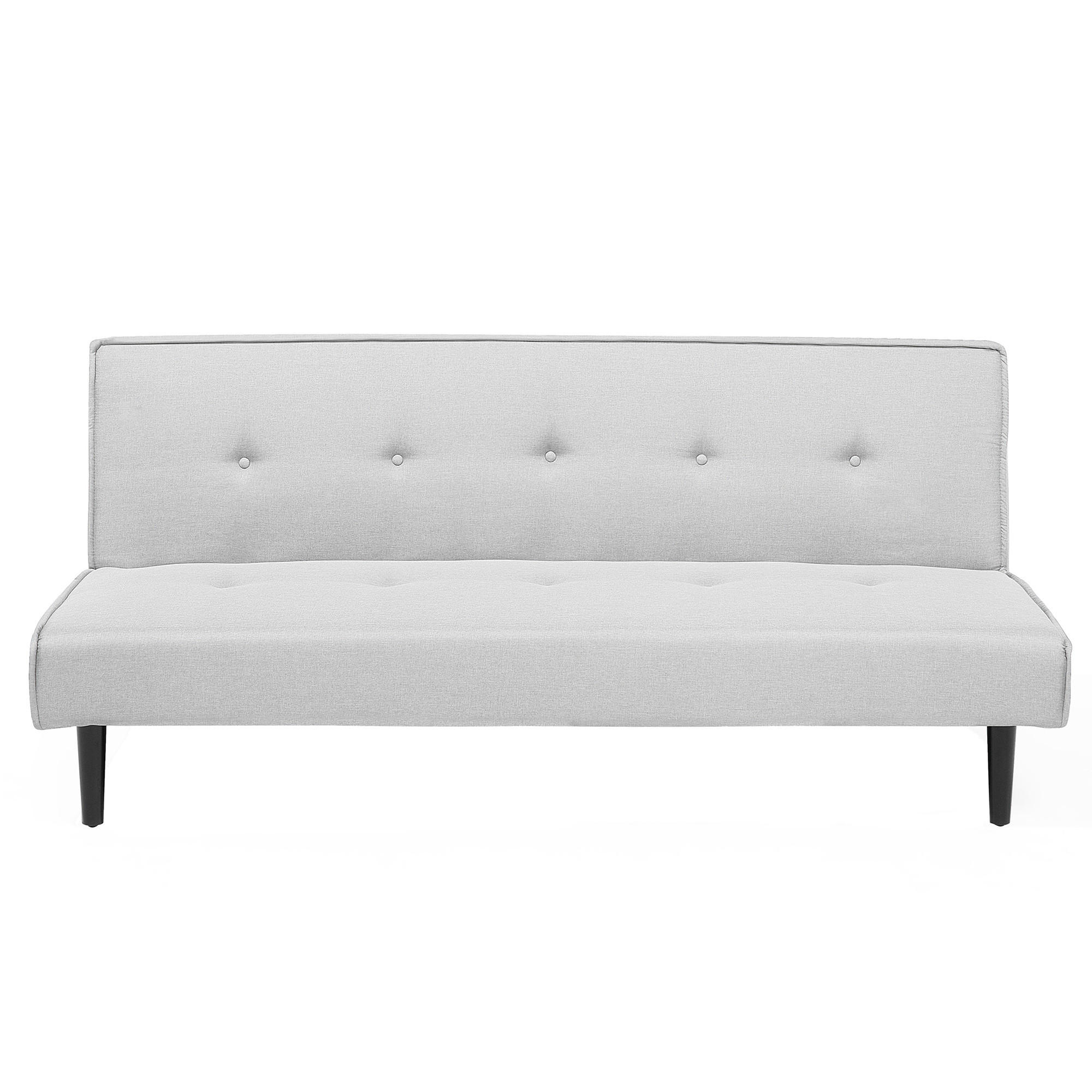 3-SITZER-SCHLAFSOFA Polyester Grau Visby - Hellgrau, Textil (180/80/92cm) - Beliani