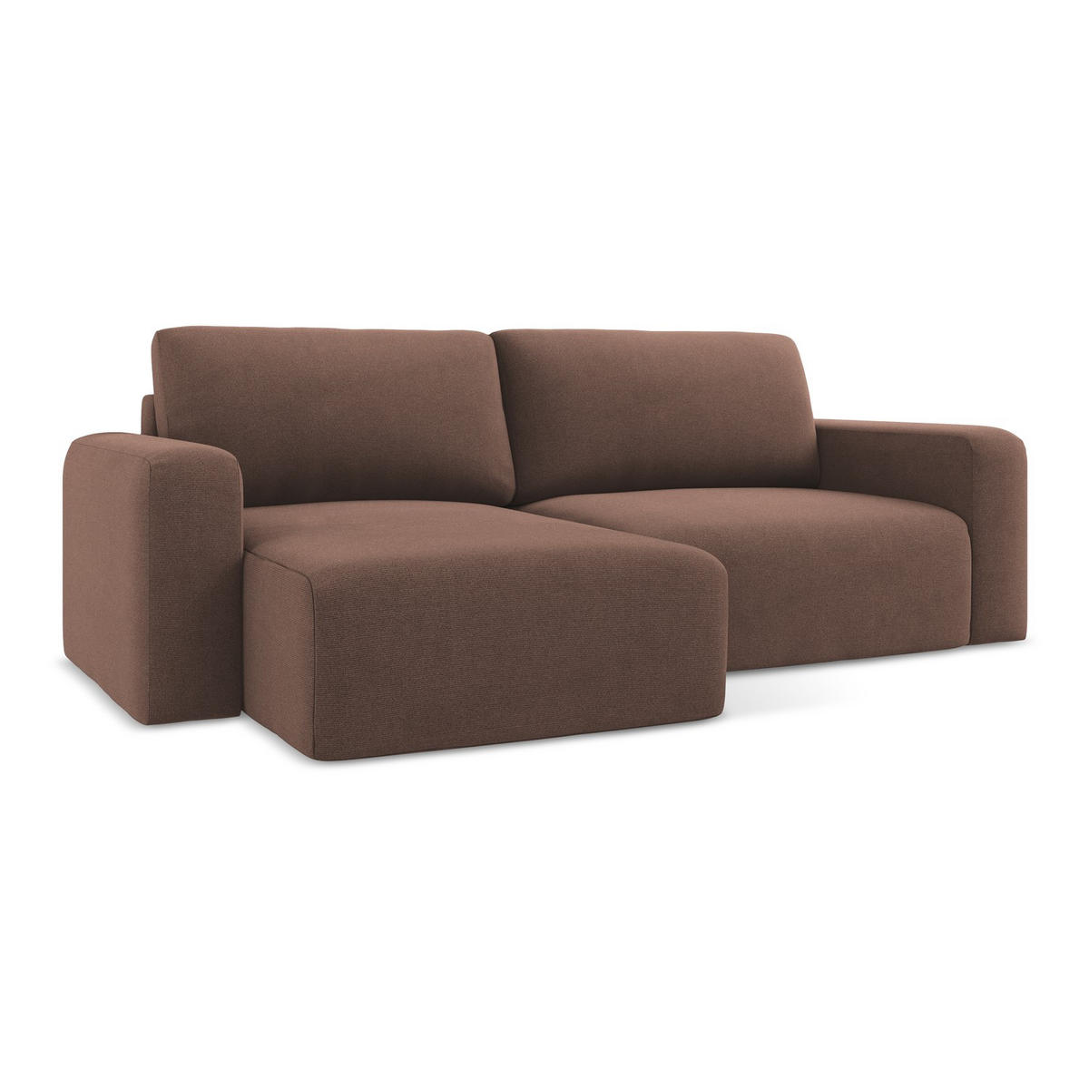 ECKSOFA mit Schlaffunktion links Strukturstoff Stoff Pink - Pink/Hellrosa, Kunststoff/Textil (149/244cm) - LaMiaSofa