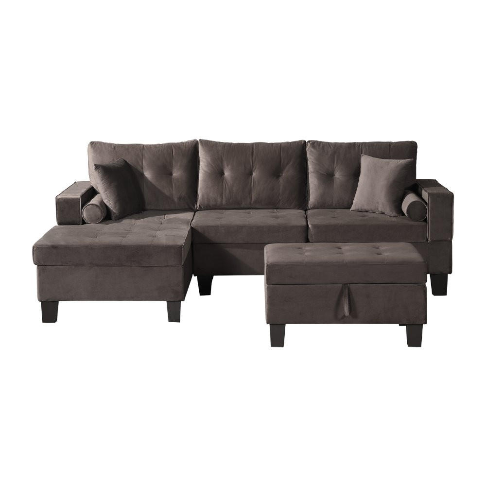 SOFA ROM - Farbe: Braun - Braun, Kunststoff (242.6/154.3cm) - Home Deluxe