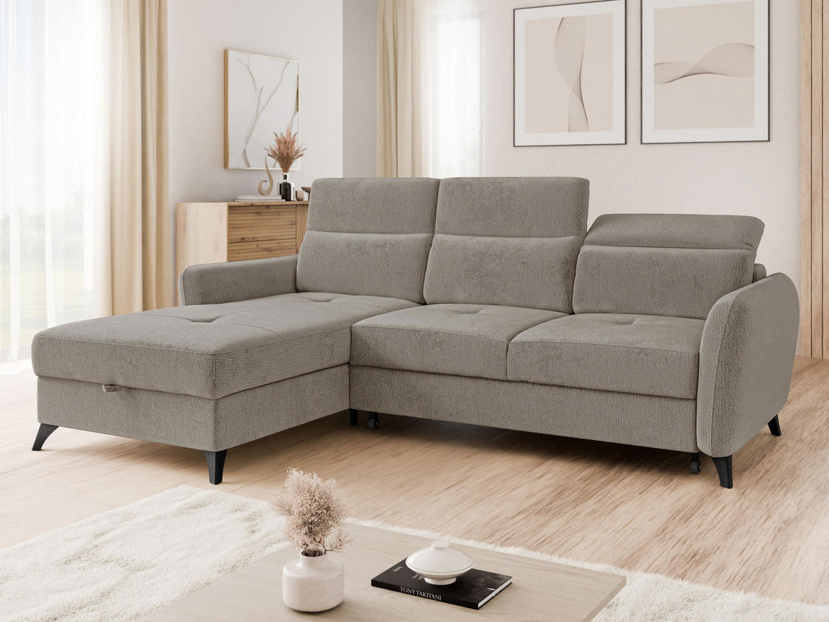 COLTAR Talia, Stanga LC-2R - negru/maro deschis, material plastic/material textil (238/167cm) - MIRJAN24