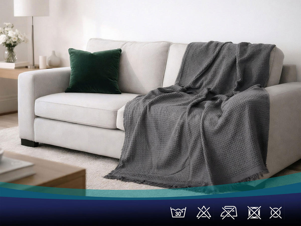 KUSCHELDECKE, 150x200 cm, 100% Polyacryl - Anthrazit, Textil (150/200cm) - Zollner
