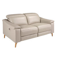 SOFA 2-Sitzer-Relax-Sofa aus taupefarbenem Leder 160/104/102 cm - Grau/Honig, Leder (160/102/104cm) - ANGEL CERDA