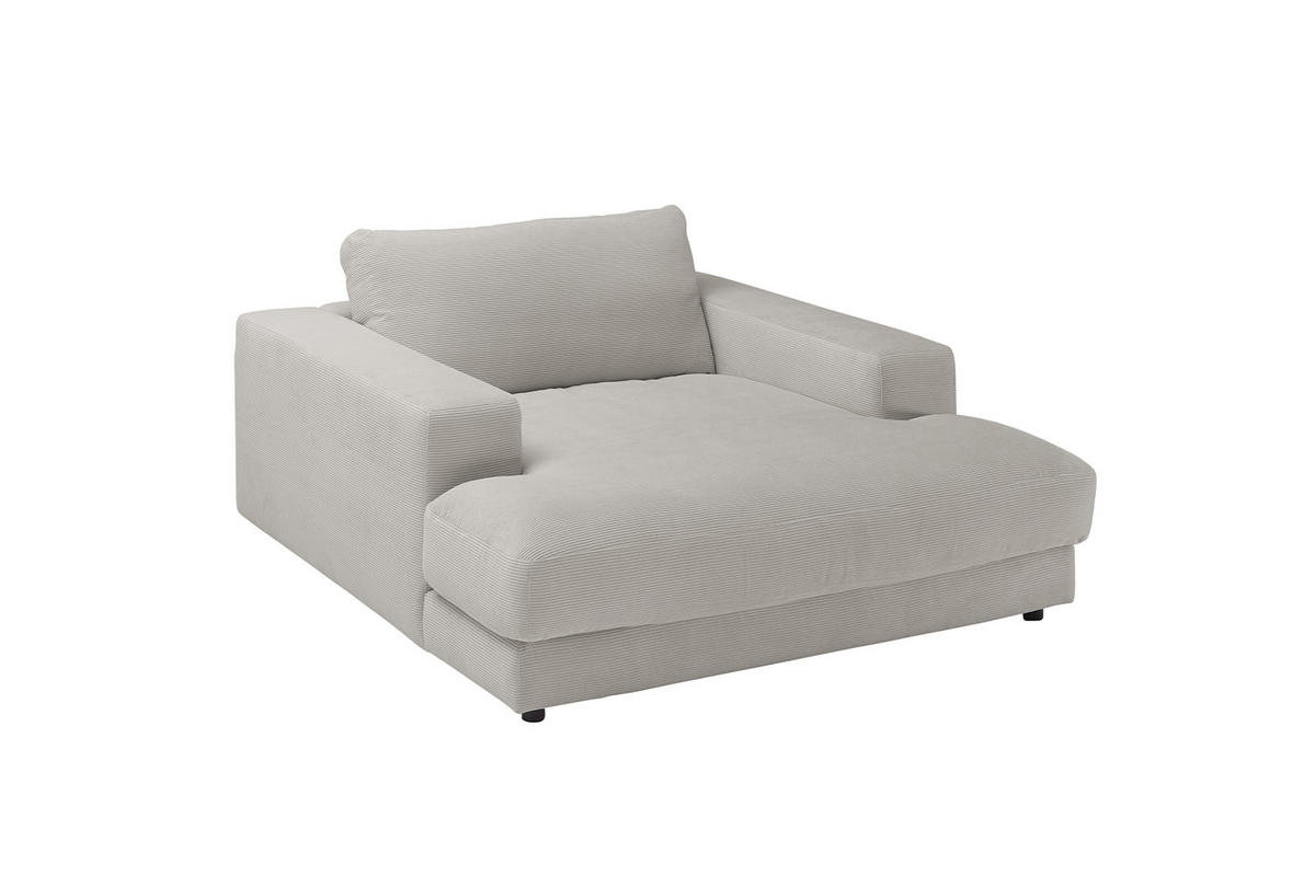 LONGSEAT MADELINE Grau Cord - Schwarz/Grau, Kunststoff/Textil (150/86/170cm) - KAWOLA