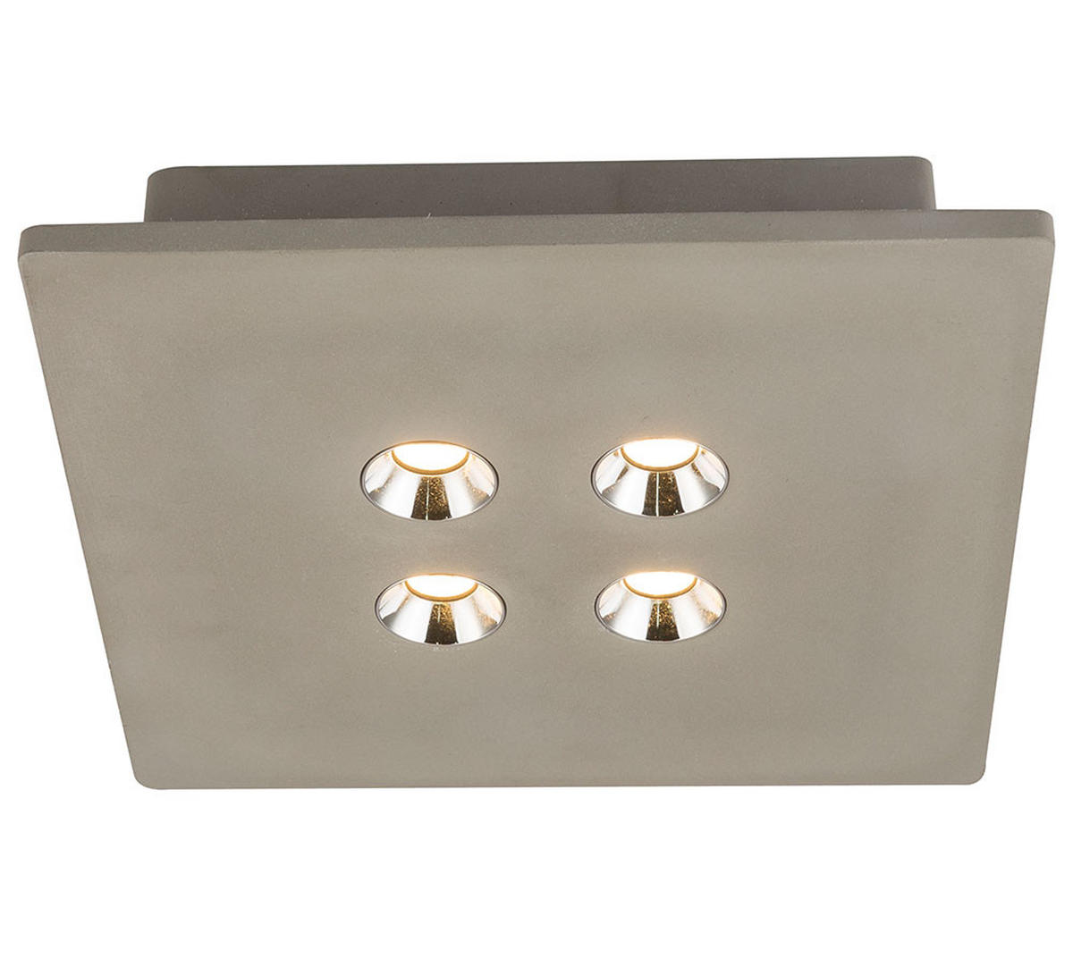 LED DECKENLEUCHTE TIMO Grau Beton Chrom - Grau, Metall (25/25/5cm) - Globo Lighting