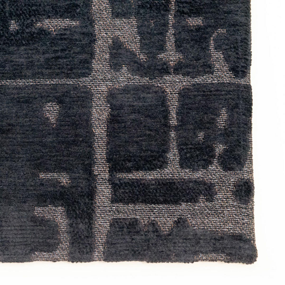 TEPPICH Black Water Structures Baobab 170/240 cm - Schwarz, Kunststoff/Textil (170/240cm) - Louis De Poortere