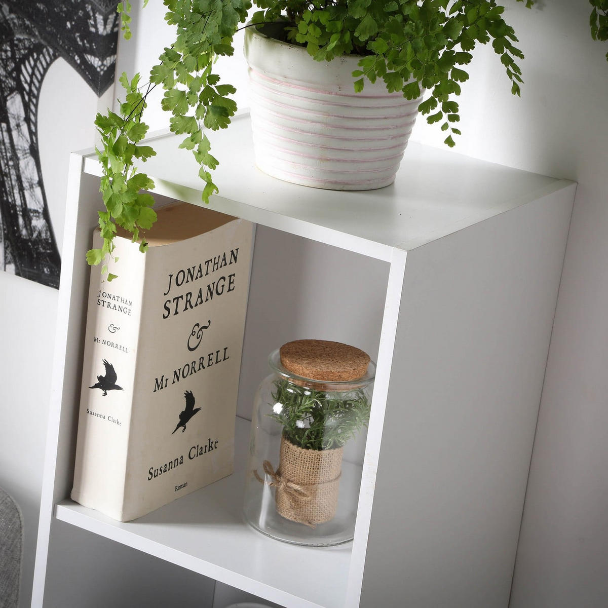 MÖBEL mit 4 Fächern 31,1/29,5/122,5 cm - Weiß, Holzwerkstoff (30.9/122.5/30.9cm) - Calicosy