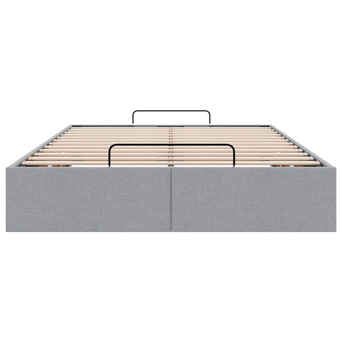 OTTOMAN-BETT Ohne Matratze Hellgrau 120/200 Cm Stoff - Grau, Textil (120/200cm) - vidaXL