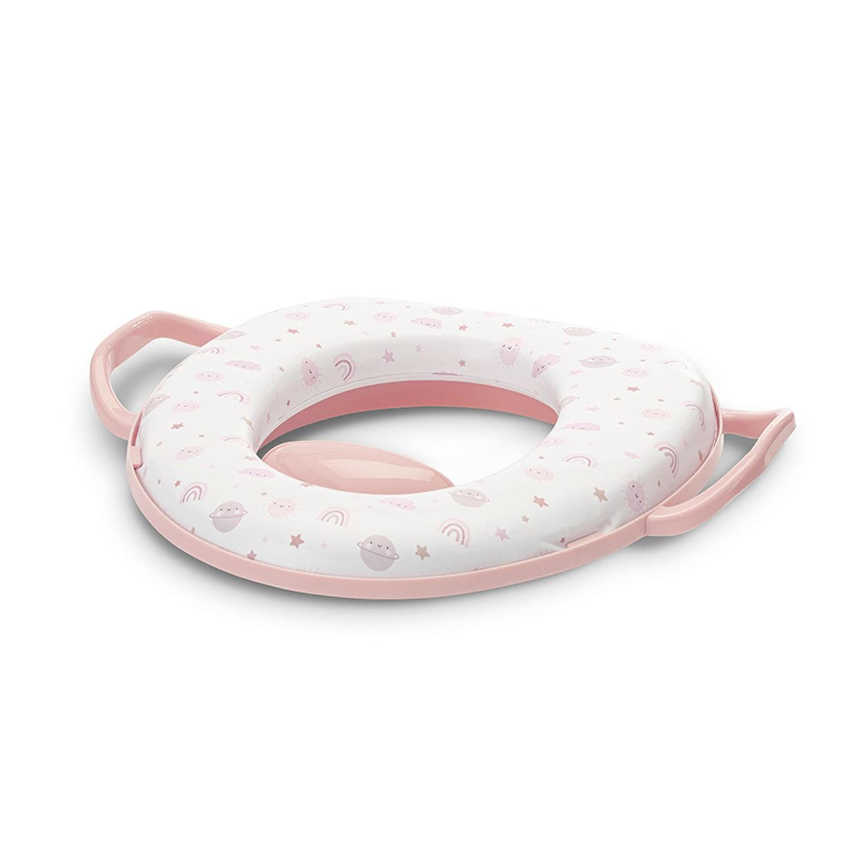 TOILETTENTRAINER 1013068 rosa pink Toilettensitz, Handgriffe, abnehmbares Sitzkissen, Spritzschutz - Rosa, Kunststoff (34/30cm) - Lorelli